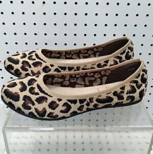 Jelly pop Leopard Print Women's Shoes | Flat Padded Stretch Breathable Sz 9.5W